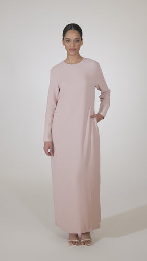 Sajda Textured Maxi Dress - Dusty Pink