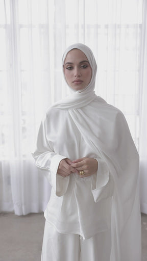 Premium Woven ECOVERO™ Hijab - White