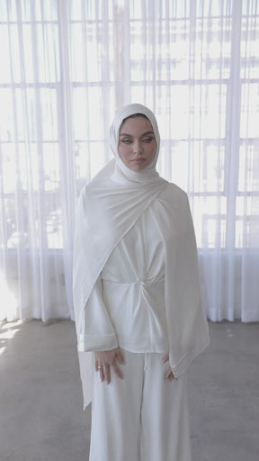 Premium Woven ECOVERO™ Hijab - White Sand