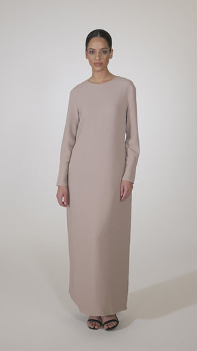 Sajda Textured Maxi Dress - Mushroom