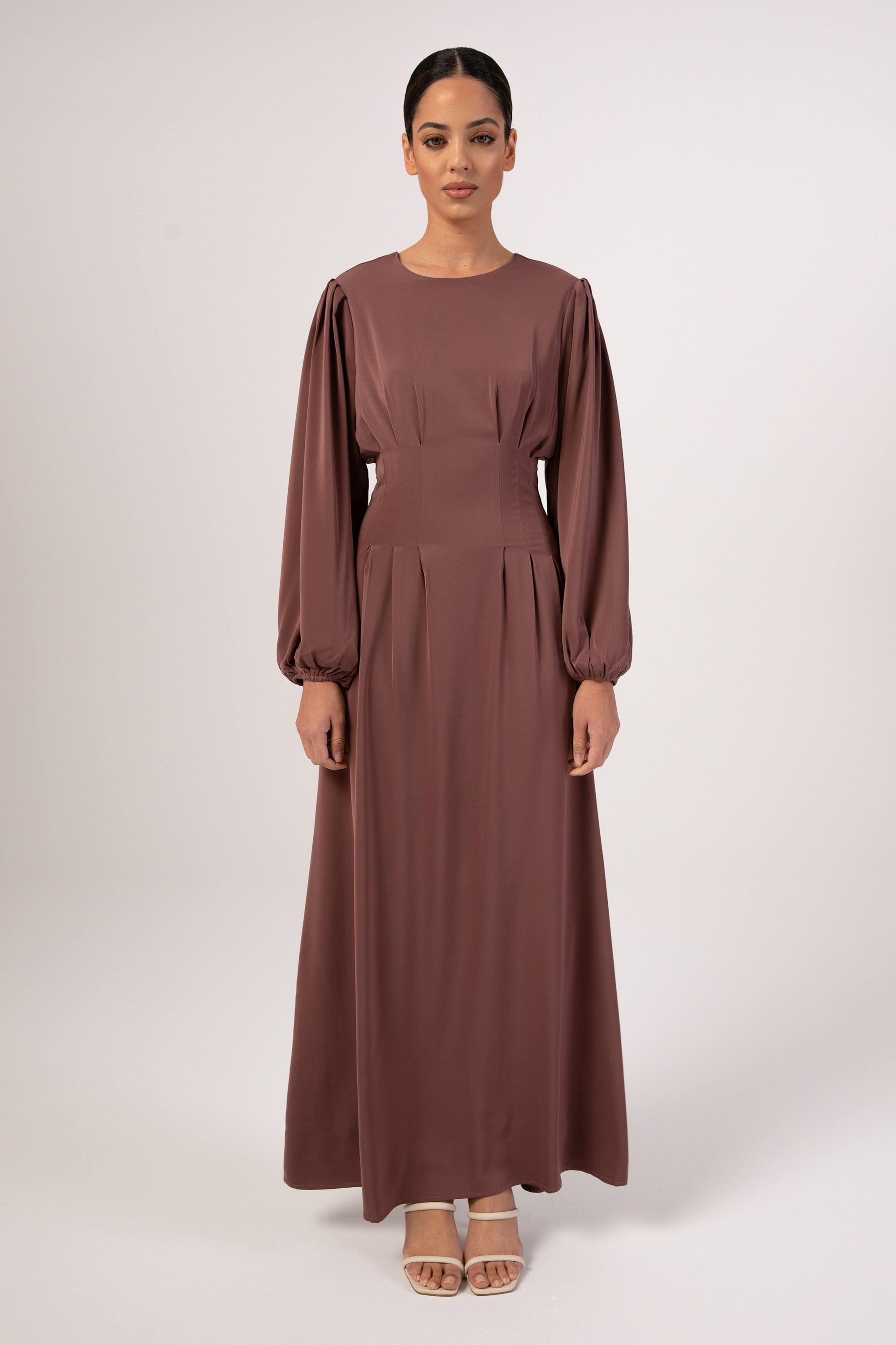 Long sleeve mauve hot sale maxi dress