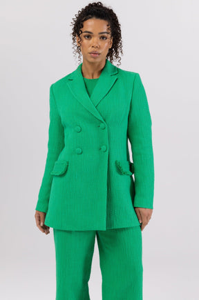 Abigail Tweed Double Breasted Blazer - Jade Veiled Collection 