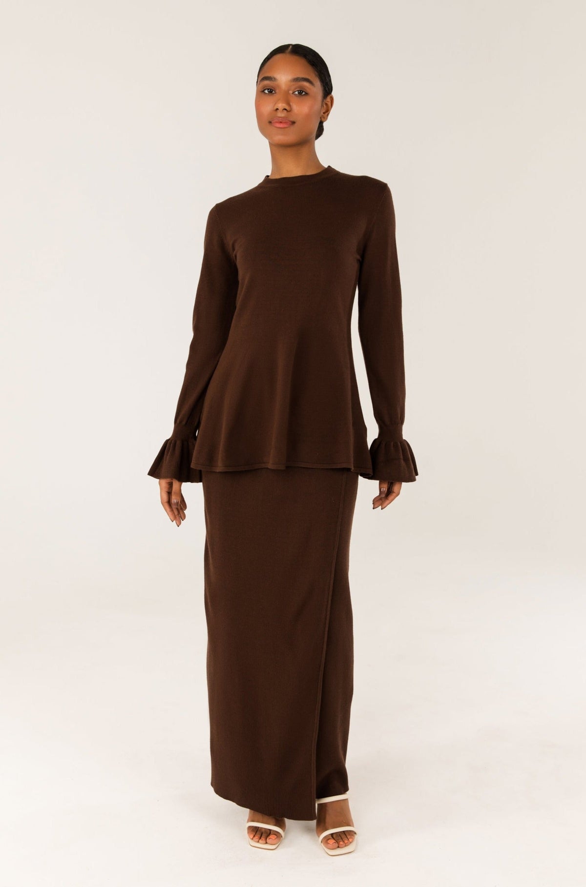 'Alana' Knit Skirt - Cocoa
