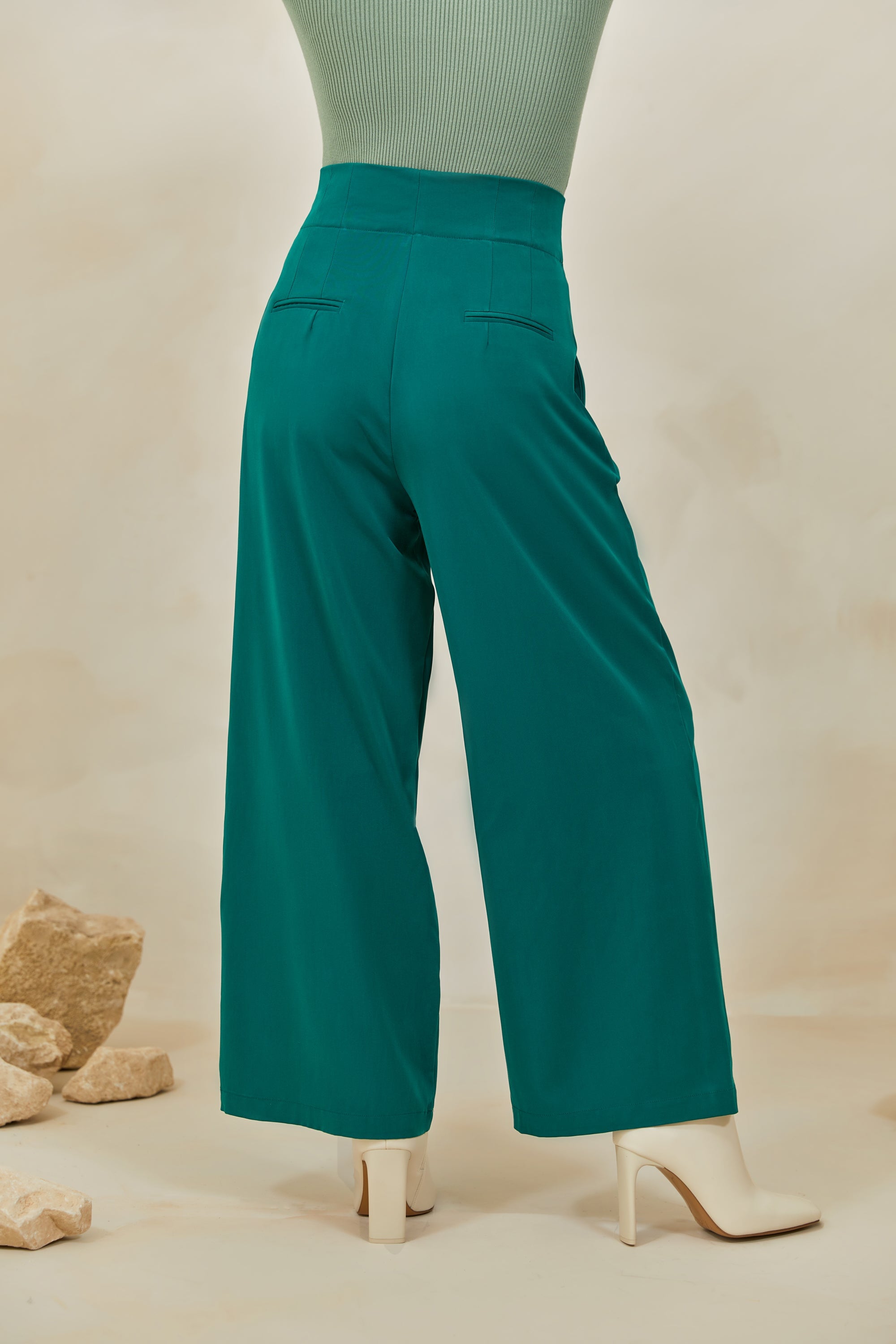 Alexia High Rise Trousers - Jade Veiled Collection 