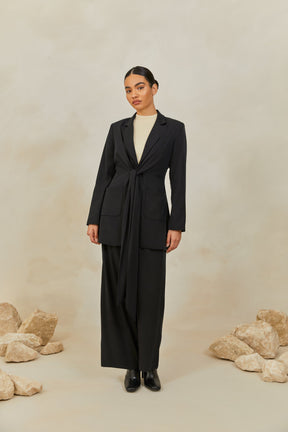 Alexia Tie Front Blazer - Black Veiled Collection 