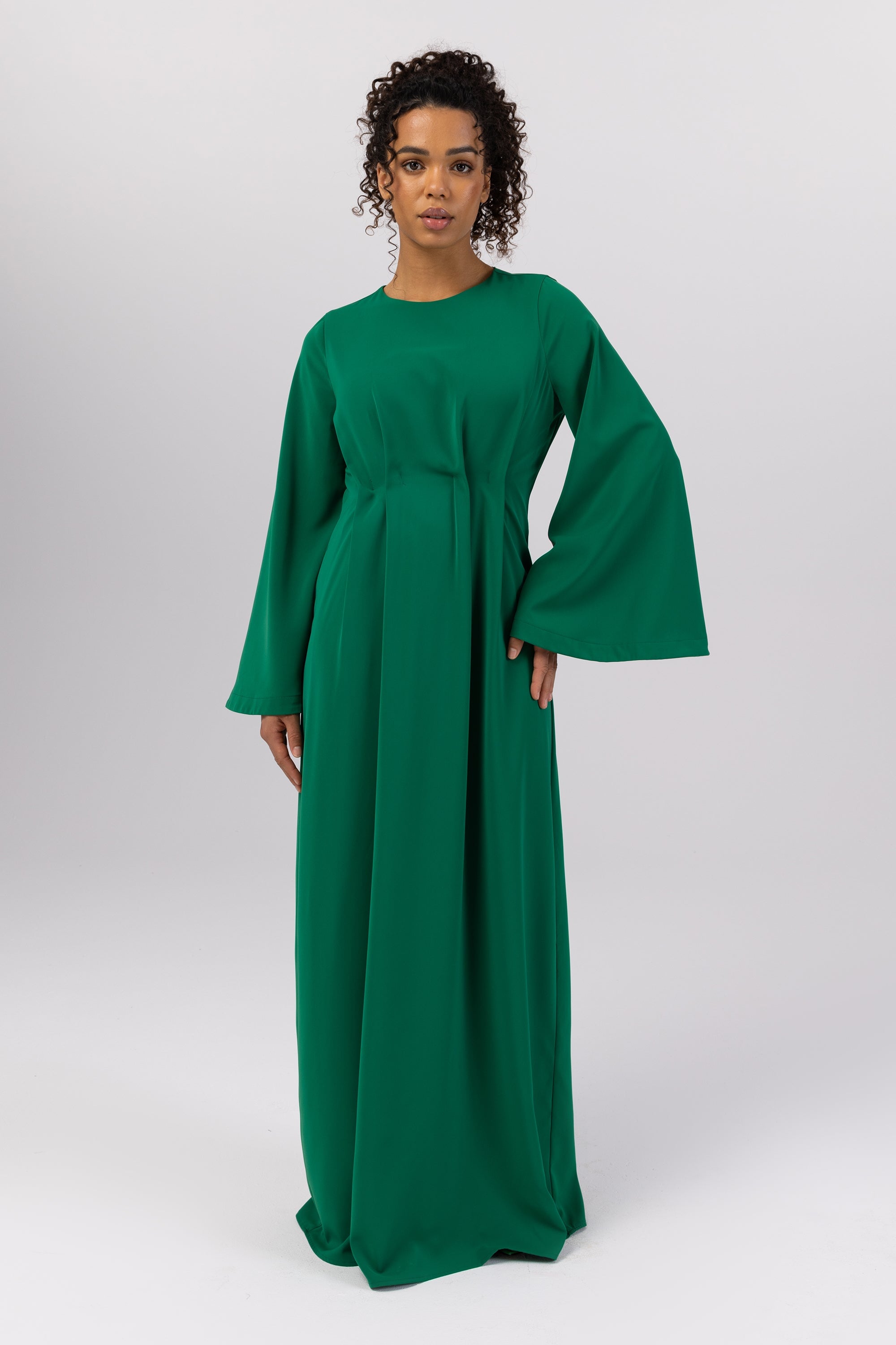 Amani Pleat Maxi Dress - Jade Veiled 