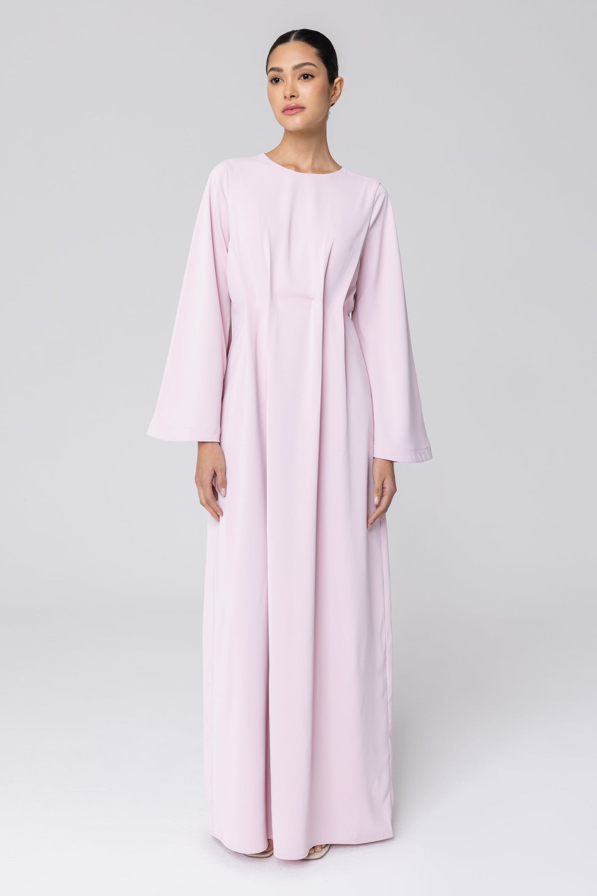 Amani Pleat Maxi Dress - Soft Pink Veiled 