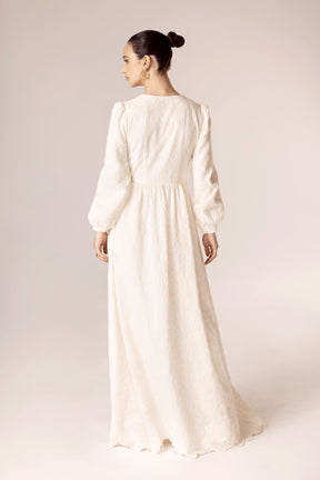 Andrea White Floral Lace Maxi Dress Veiled Collection 