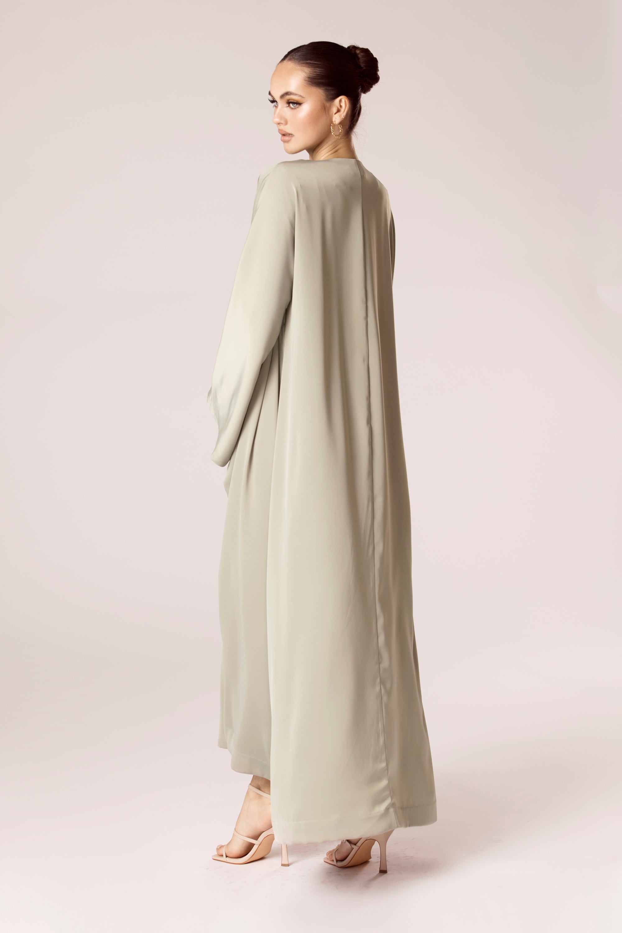 Angelina Open Abaya - Desert Sage Veiled Collection 