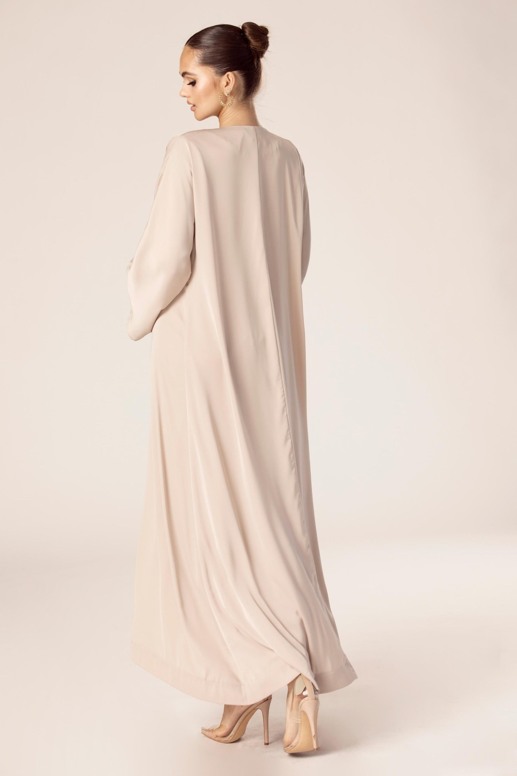 Angelina Open Abaya - Taupe Veiled Collection 