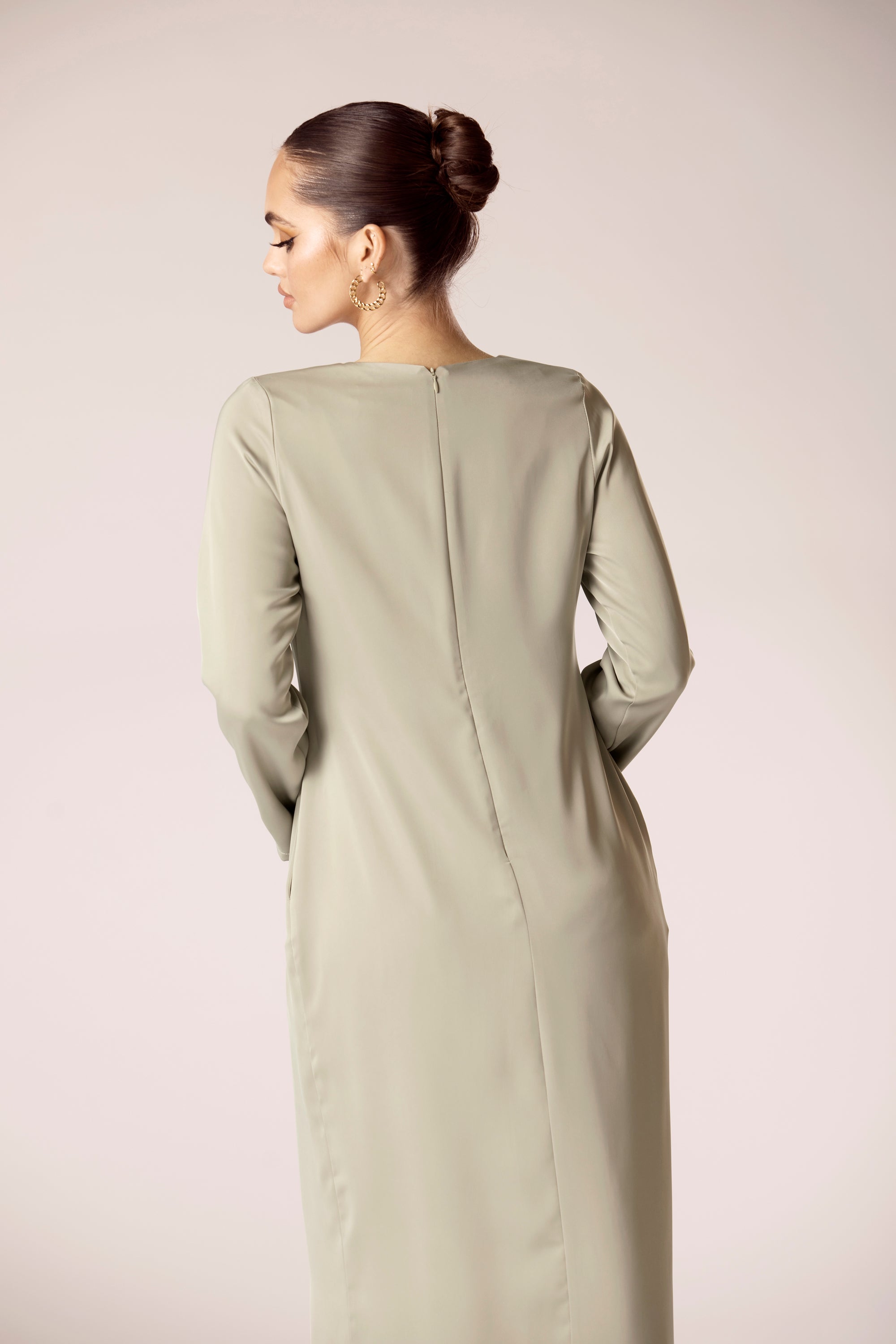 Angelina Maxi Slip Dress - Desert Sage Veiled Collection 