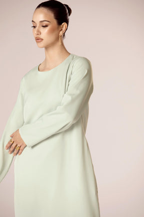 Angelina Maxi Slip Dress - Mint Green Veiled Collection 