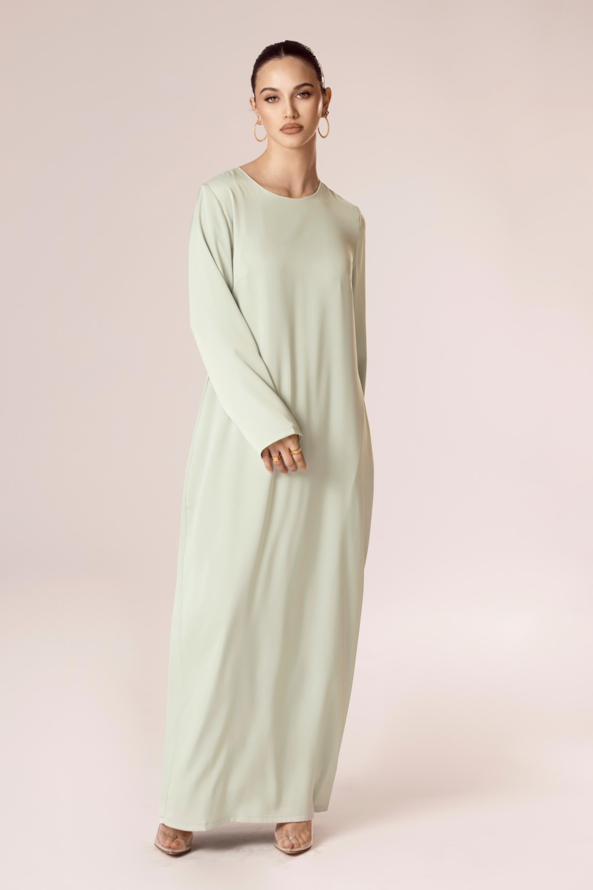 Angelina Maxi Slip Dress - Mint Green Veiled Collection 