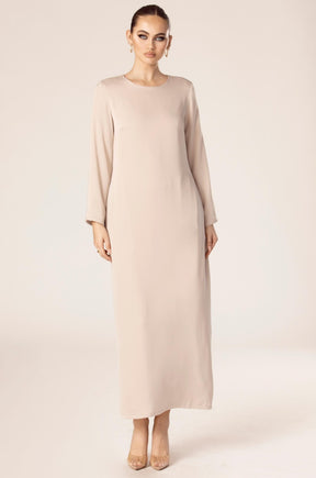 Angelina Maxi Slip Dress - Taupe Veiled Collection 