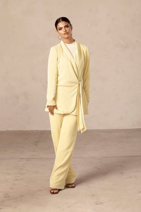 Ayla Wide Leg Trousers - Butter Yellow Veiled Collection 