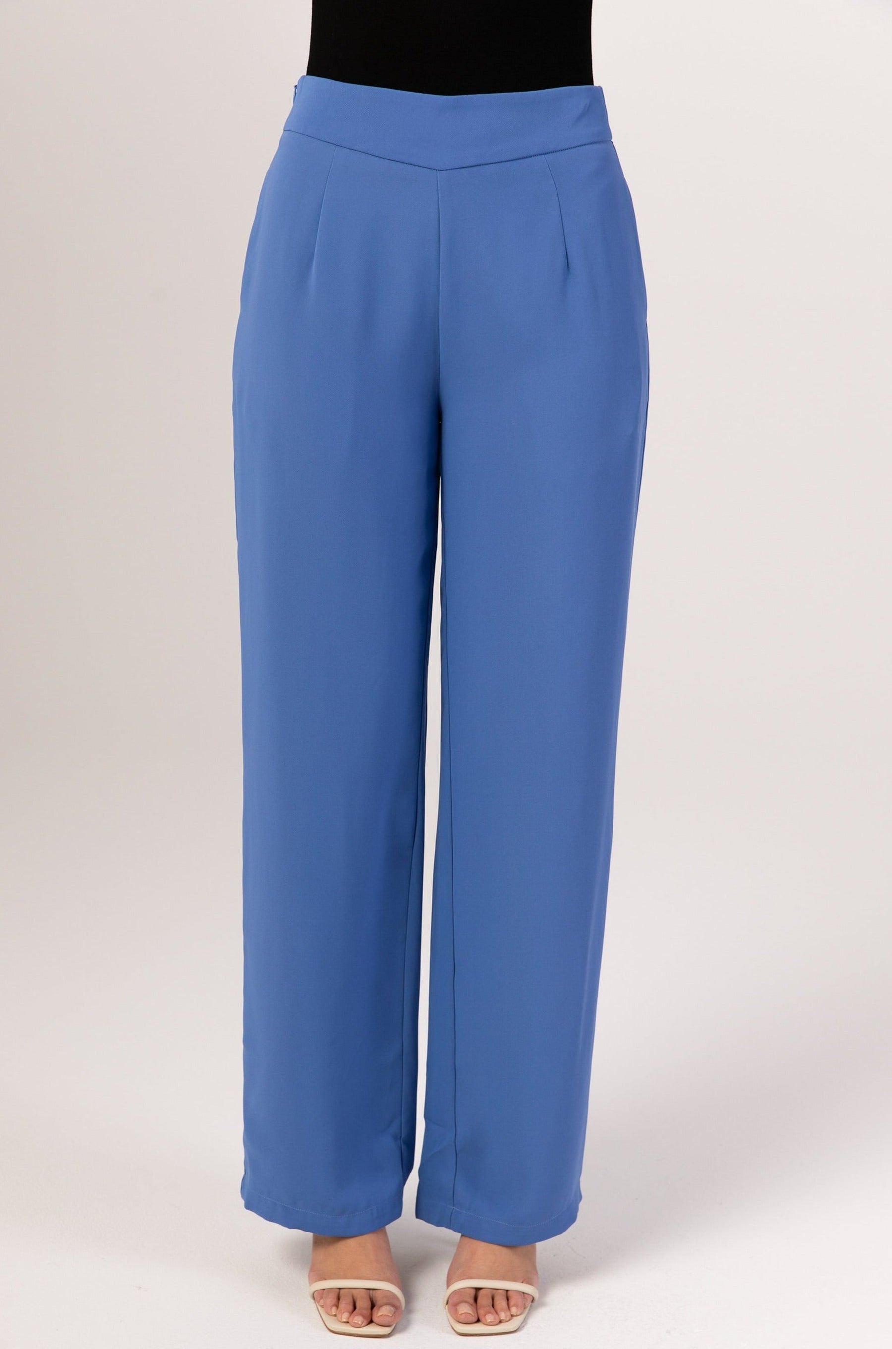 Ayla Wide Leg Trousers - Cobalt Blue Veiled Collection 
