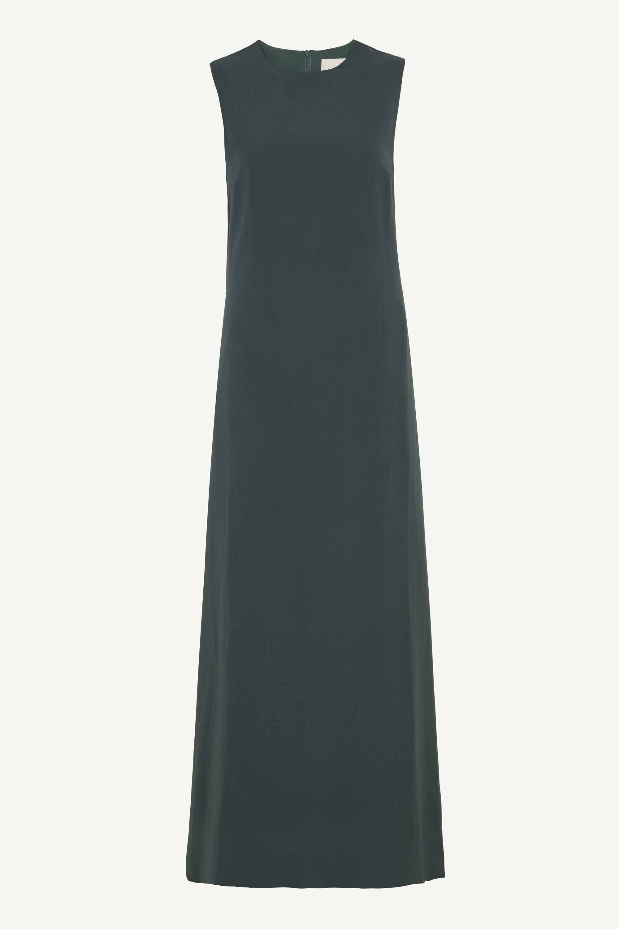 Azka Sleeveless Linen Maxi Dress - Teal Clothing Veiled Collection 