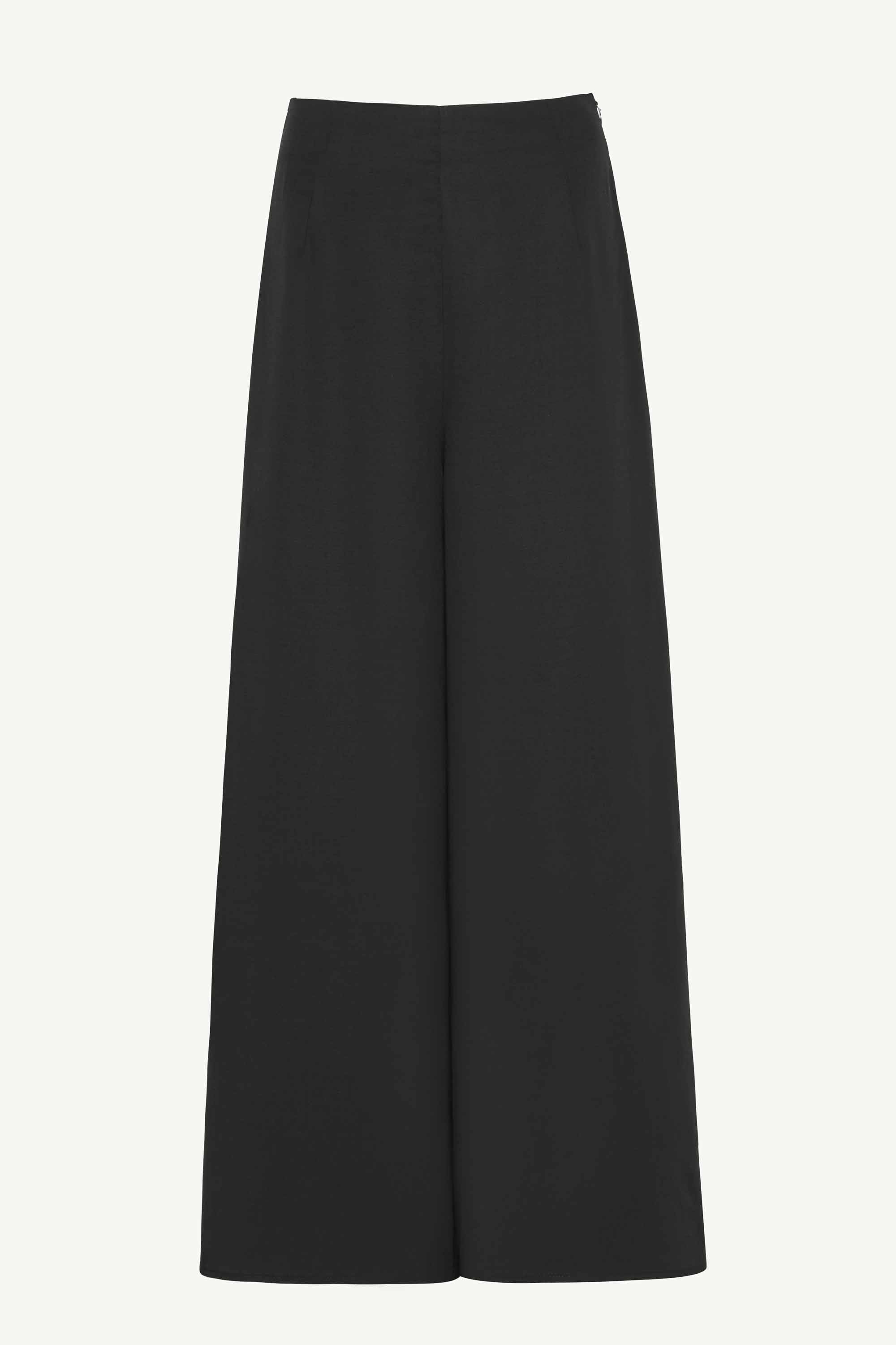 Basma Linen Wide Leg Pants - Black Clothing Veiled Collection 