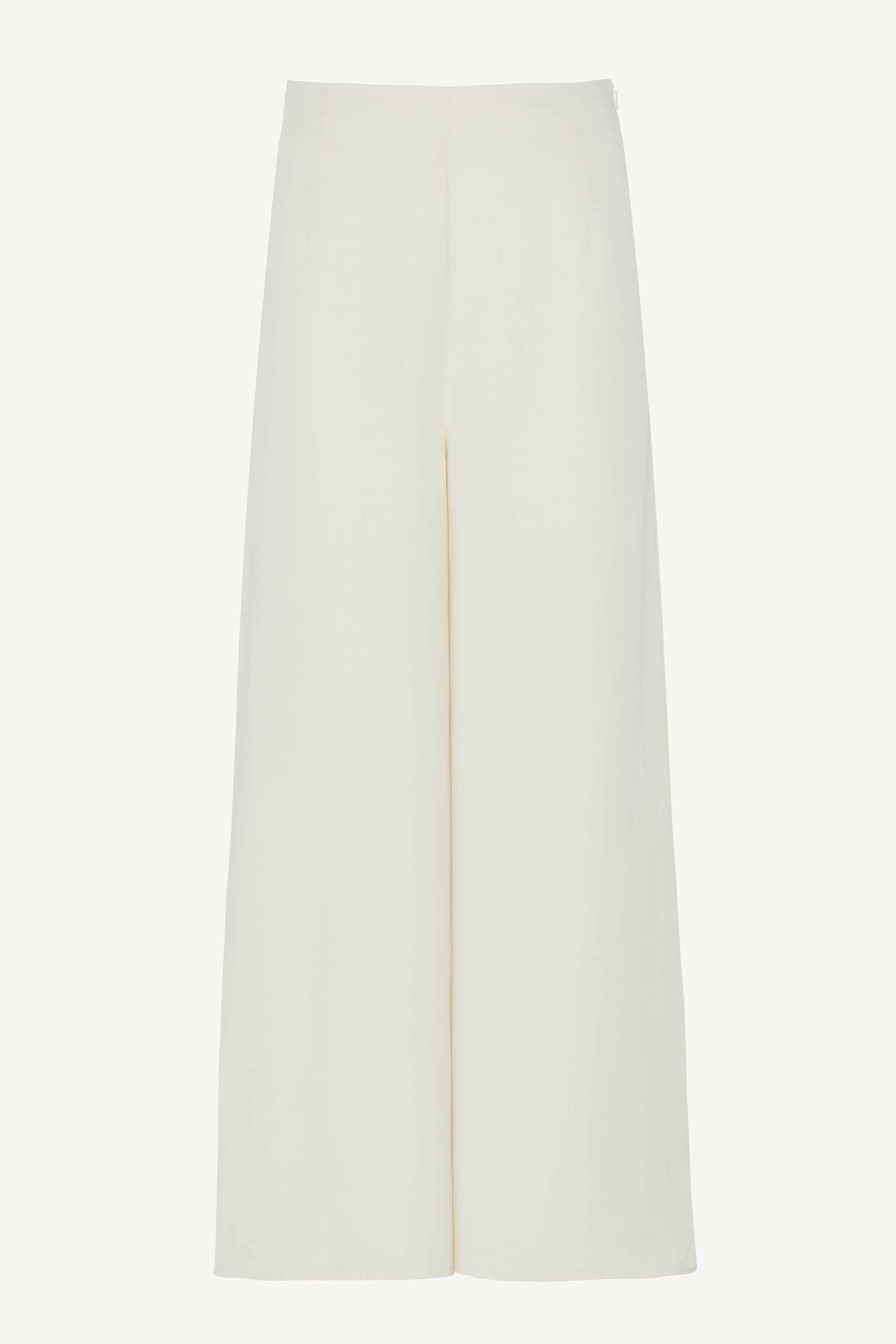 Basma Linen Wide Leg Pants - Off White Clothing Veiled Collection 