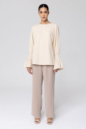 Bea Bell Sleeve Top - Off White Veiled Collection 