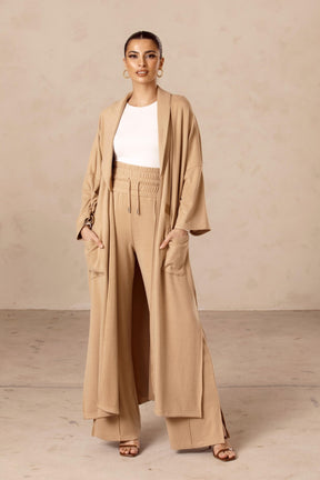 Longline Lounge Jacket - Cappuccino Veiled Collection 