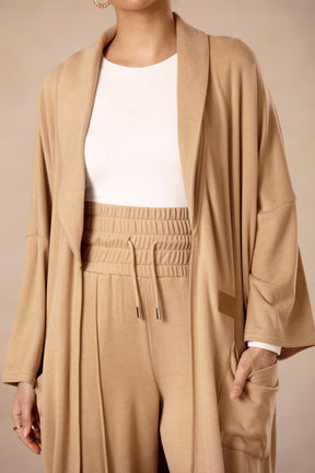 Longline Lounge Jacket - Cappuccino Veiled Collection 