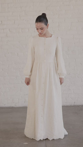 Andrea White Floral Lace Maxi Dress