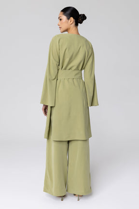 Cecilia Kimono Sleeve Duster Jacket - Olive Veiled Collection 