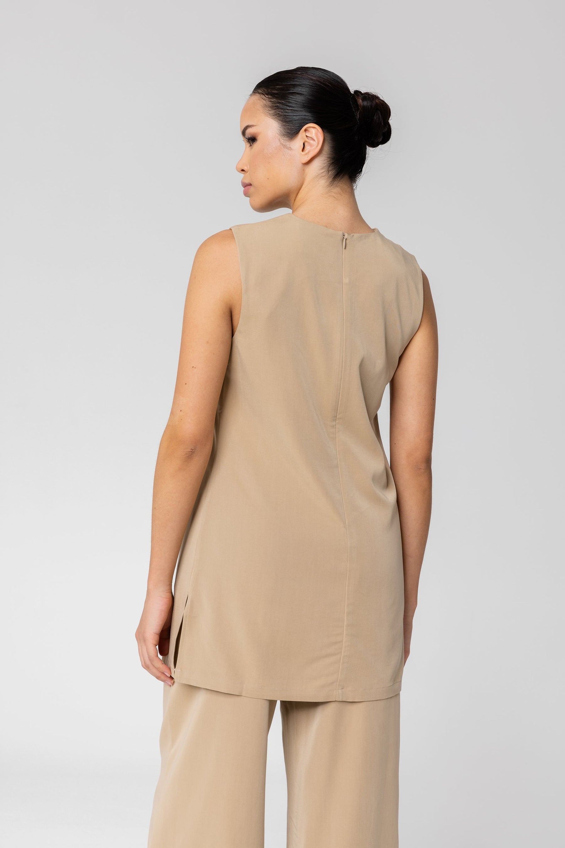 Cecilia Sleeveless Top - Latte Veiled Collection 