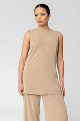 Cecilia Sleeveless Top - Latte Veiled Collection 