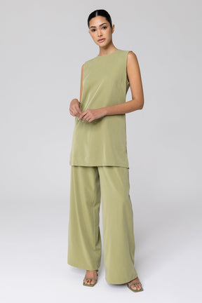 Cecilia Sleeveless Top - Olive Veiled Collection 