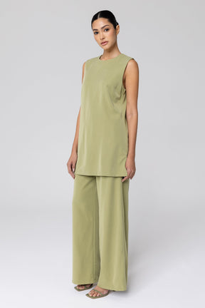 Cecilia Sleeveless Top - Olive Veiled Collection 