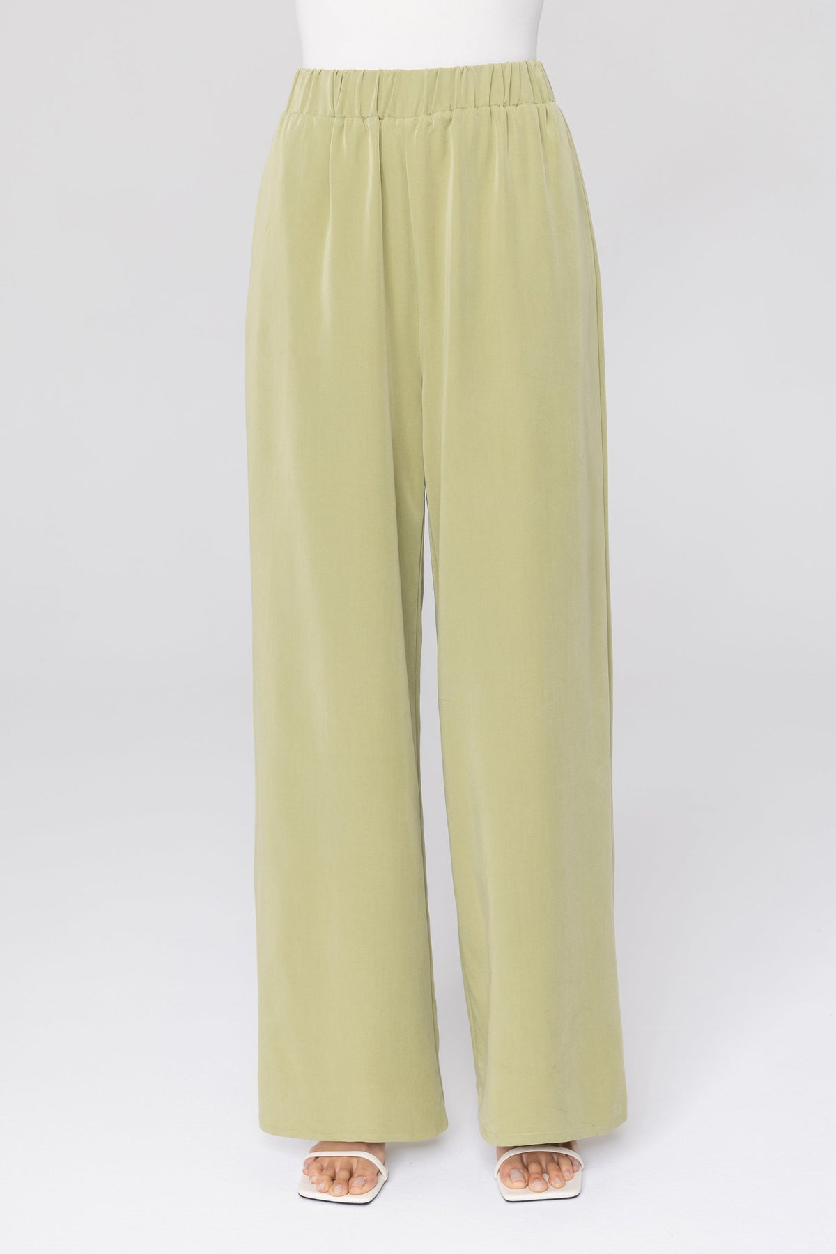 Cecilia Wide Leg Pants - Olive Veiled Collection 