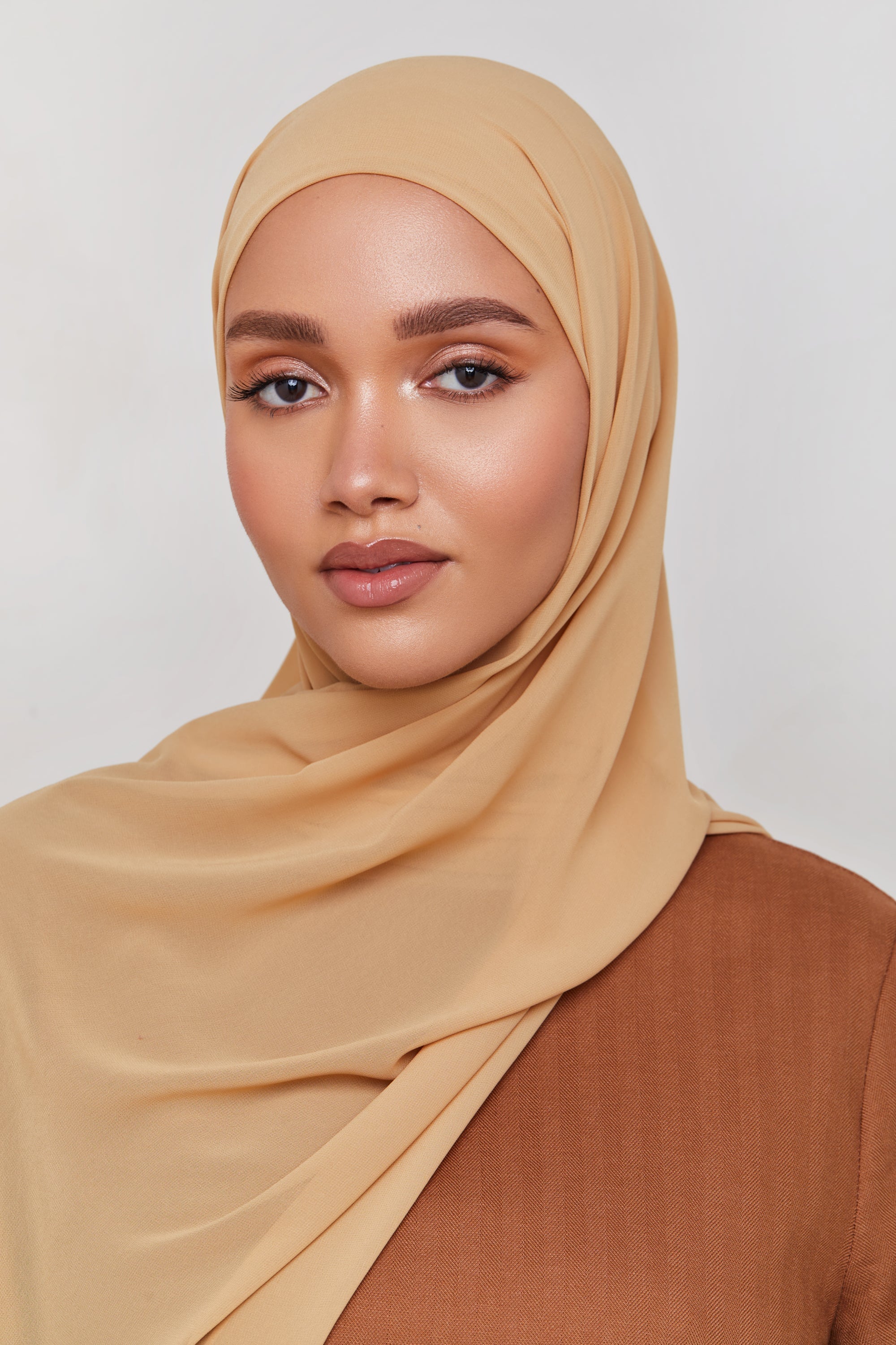 Chiffon LITE Hijab - Curry Brown Veiled 