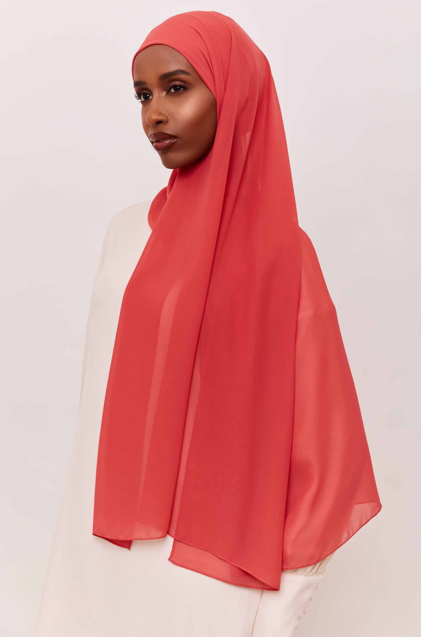 Chiffon LITE Hijab - Garnet Rose Accessories Veiled 