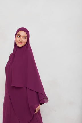 Chiffon LITE Hijab - Magenta Purple Veiled 