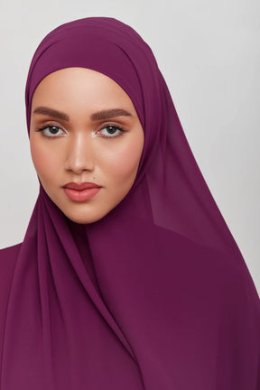 Chiffon LITE Hijab - Magenta Purple Veiled 