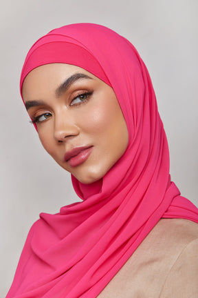 Chiffon LITE Hijab - Raspberry Veiled 