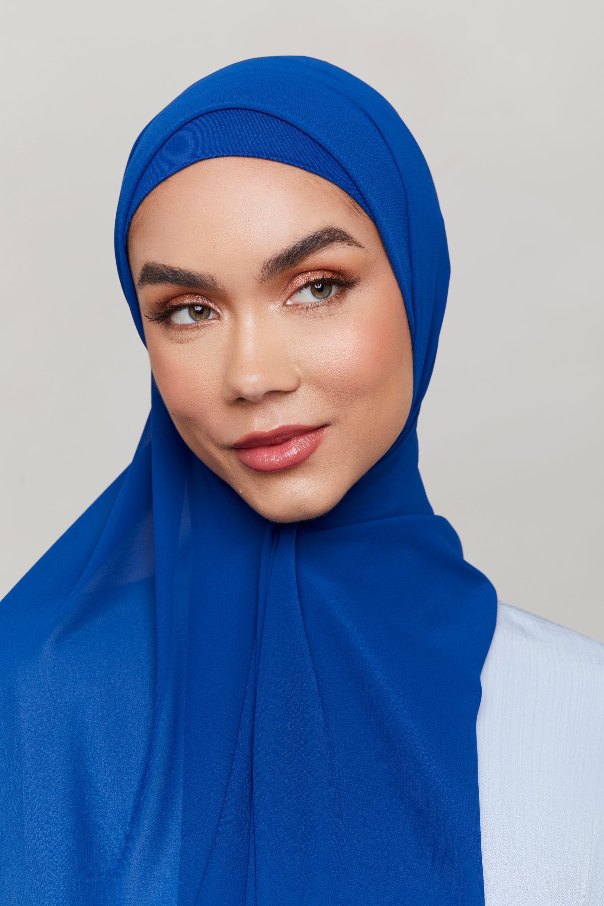 Chiffon LITE Hijab - Sodalite Blue Veiled 
