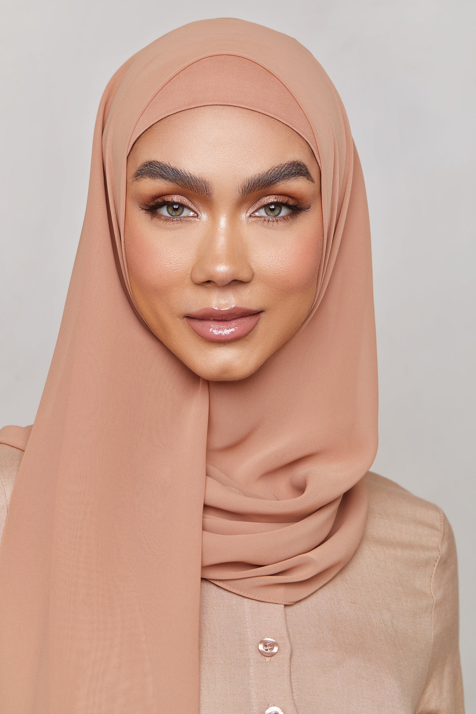 Chiffon LITE Hijab - Tawny Brown Veiled 