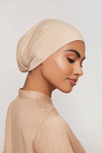Veiled Collection Tie Back Undercap - Sand, Hijab Undercap