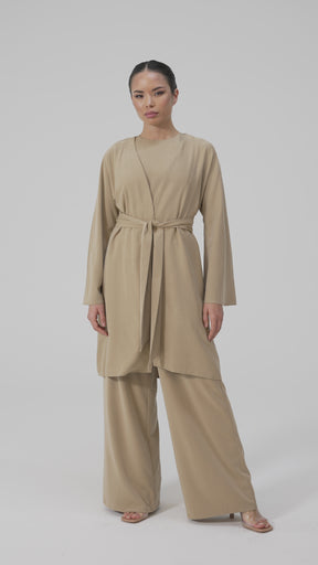 Cecilia Wide Leg Pants - Latte