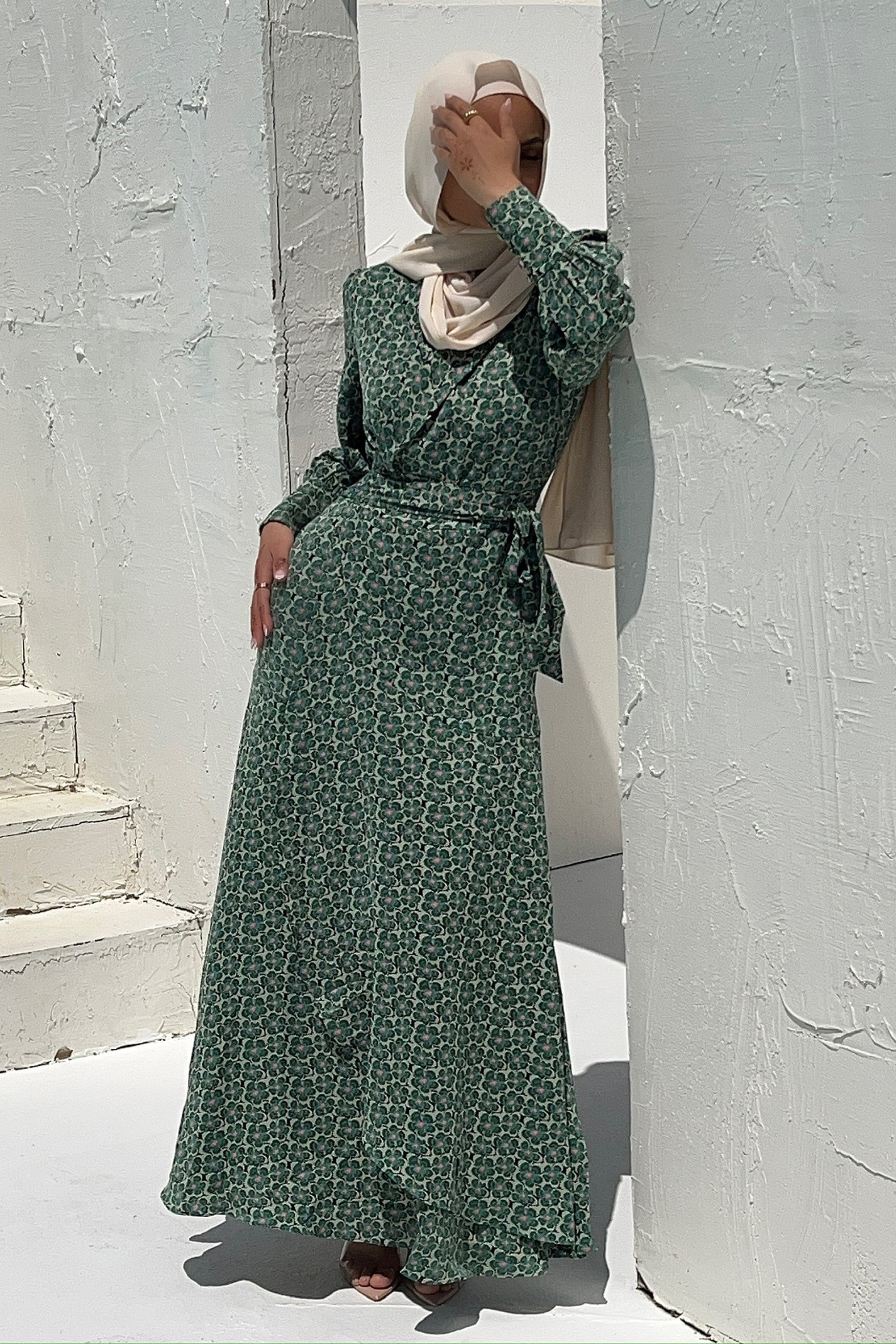 Emaly Green Garden Floral Maxi Dress Clothing Veiled Collection 