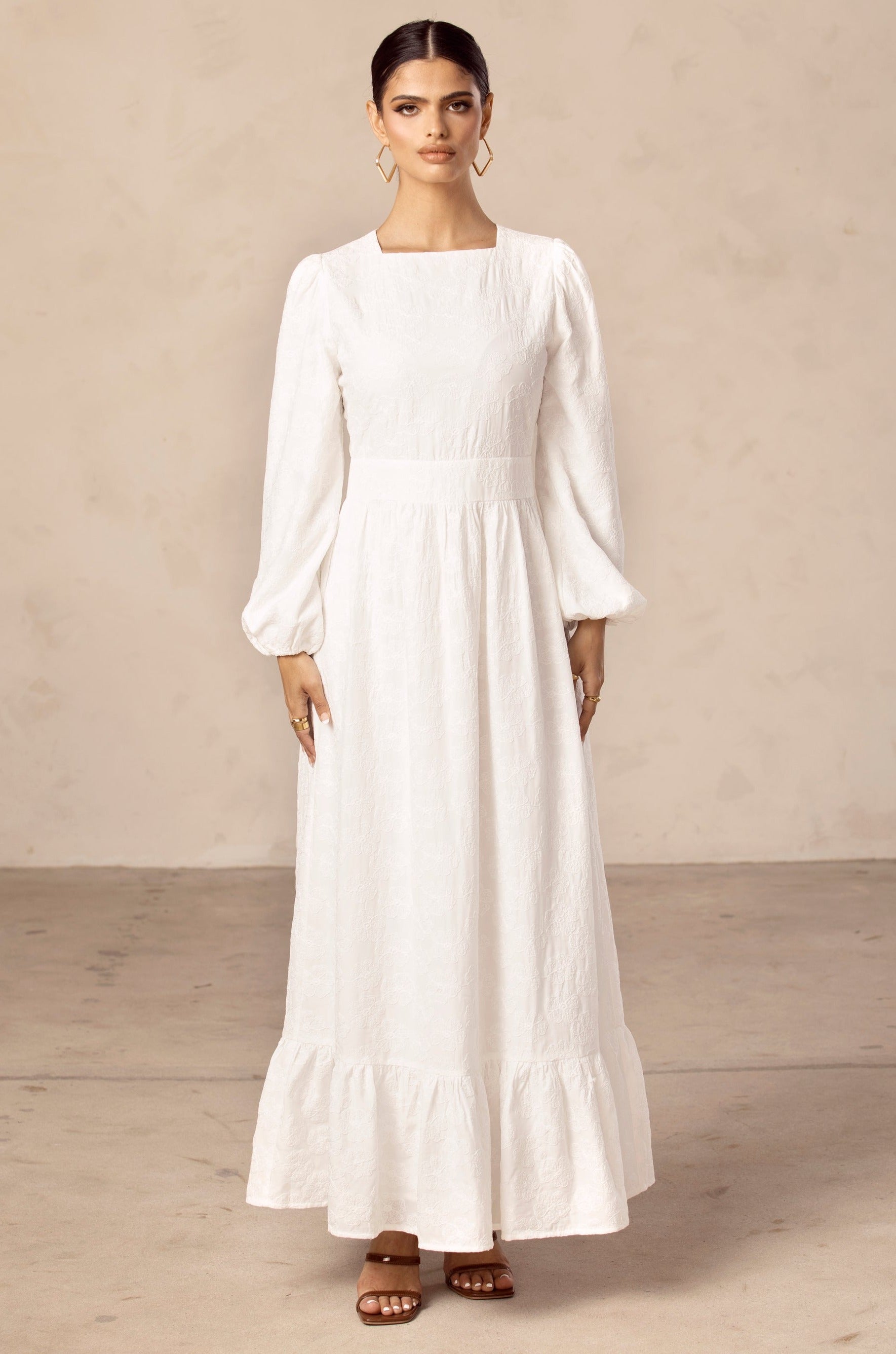 Emilie White Floral Maxi Dress Veiled Collection 
