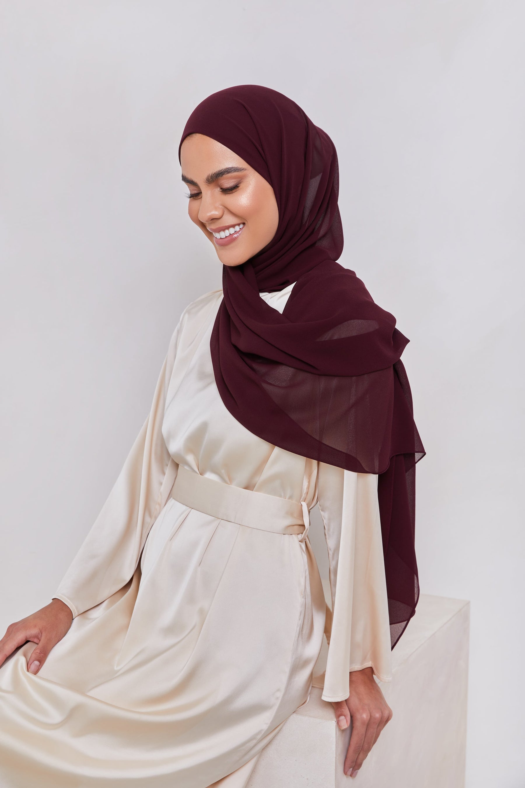 Essential Chiffon Hijab - Aubergine Scarves & Shawls Veiled Collection 