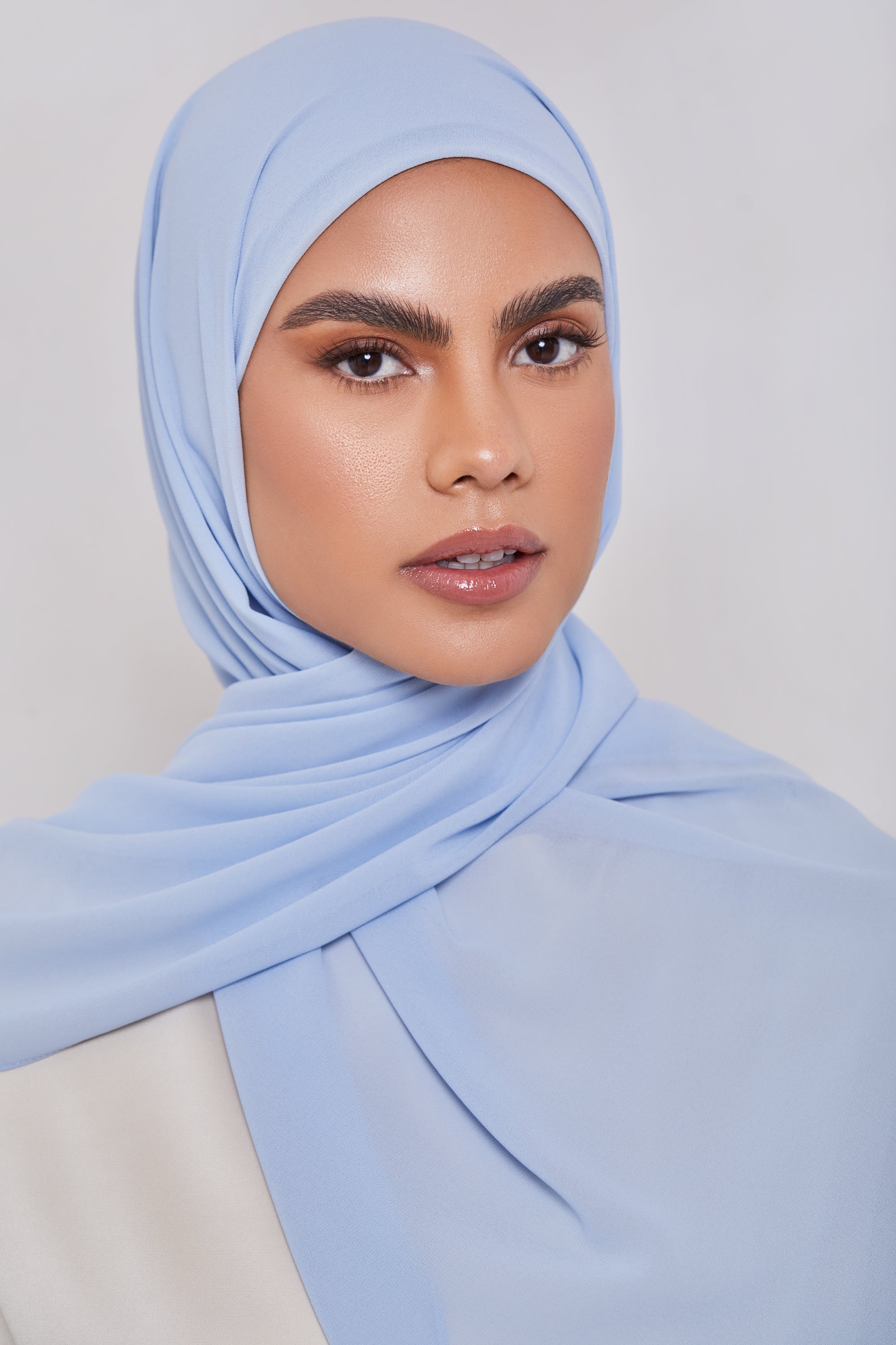 Essential Chiffon Hijab - Baby Blue Scarves & Shawls Veiled Collection 