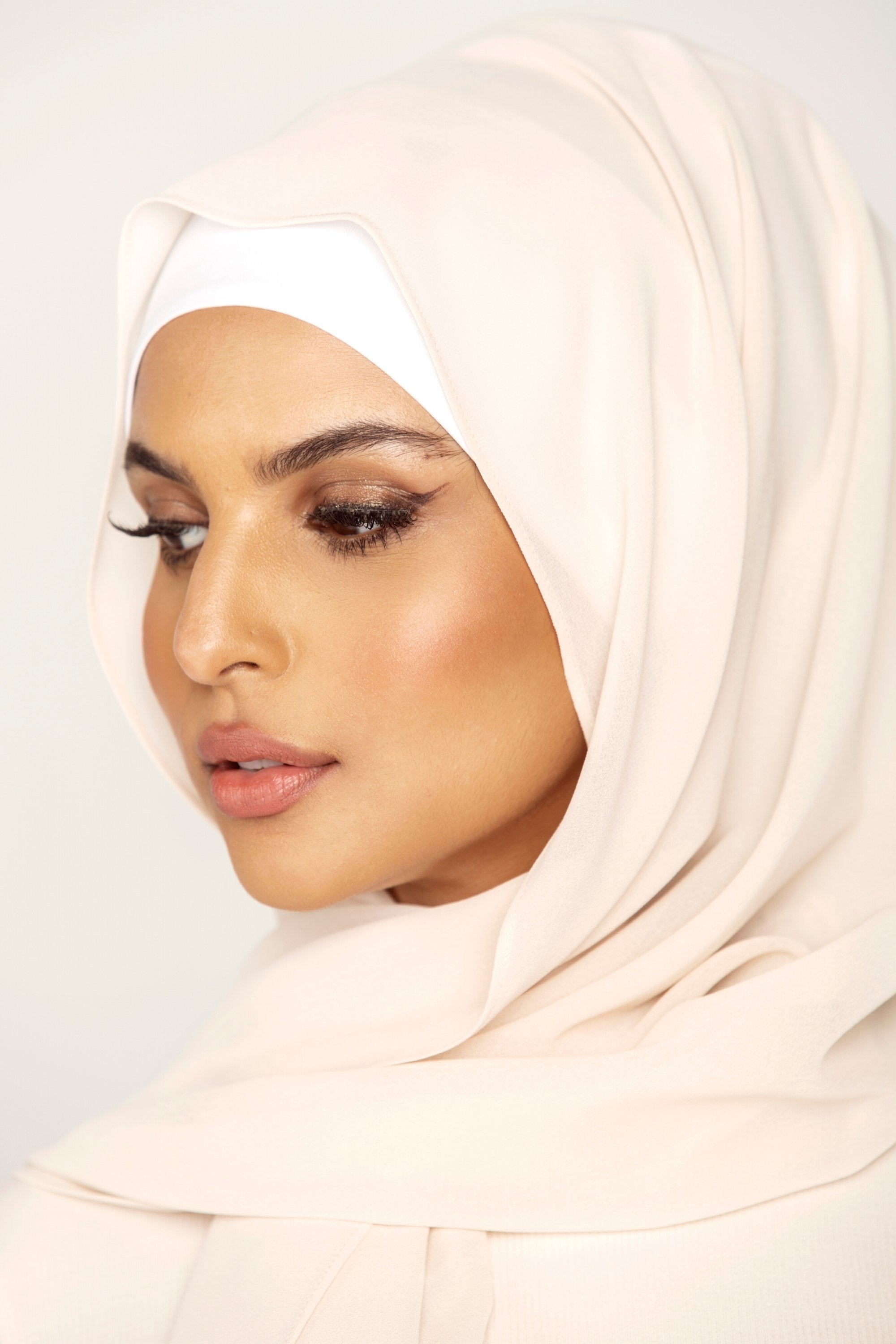 Essential Chiffon Hijab - Bone Scarves & Shawls Veiled Collection 