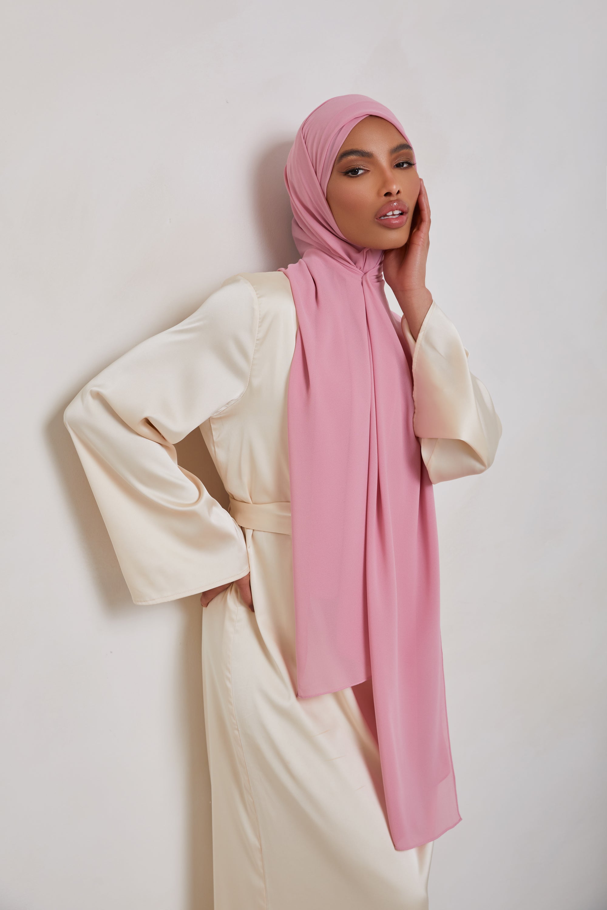 Essential Chiffon Hijab - Bridal Pink Scarves & Shawls Veiled Collection 