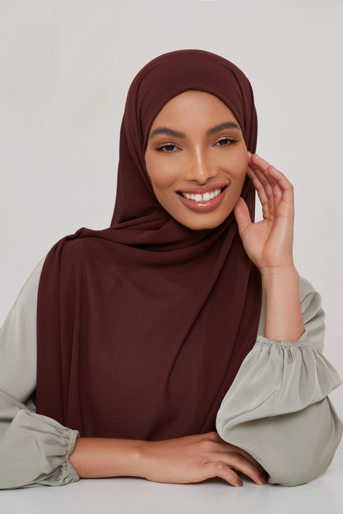 Essential Chiffon Hijab - Chocolate Brown Scarves & Shawls Veiled Collection 