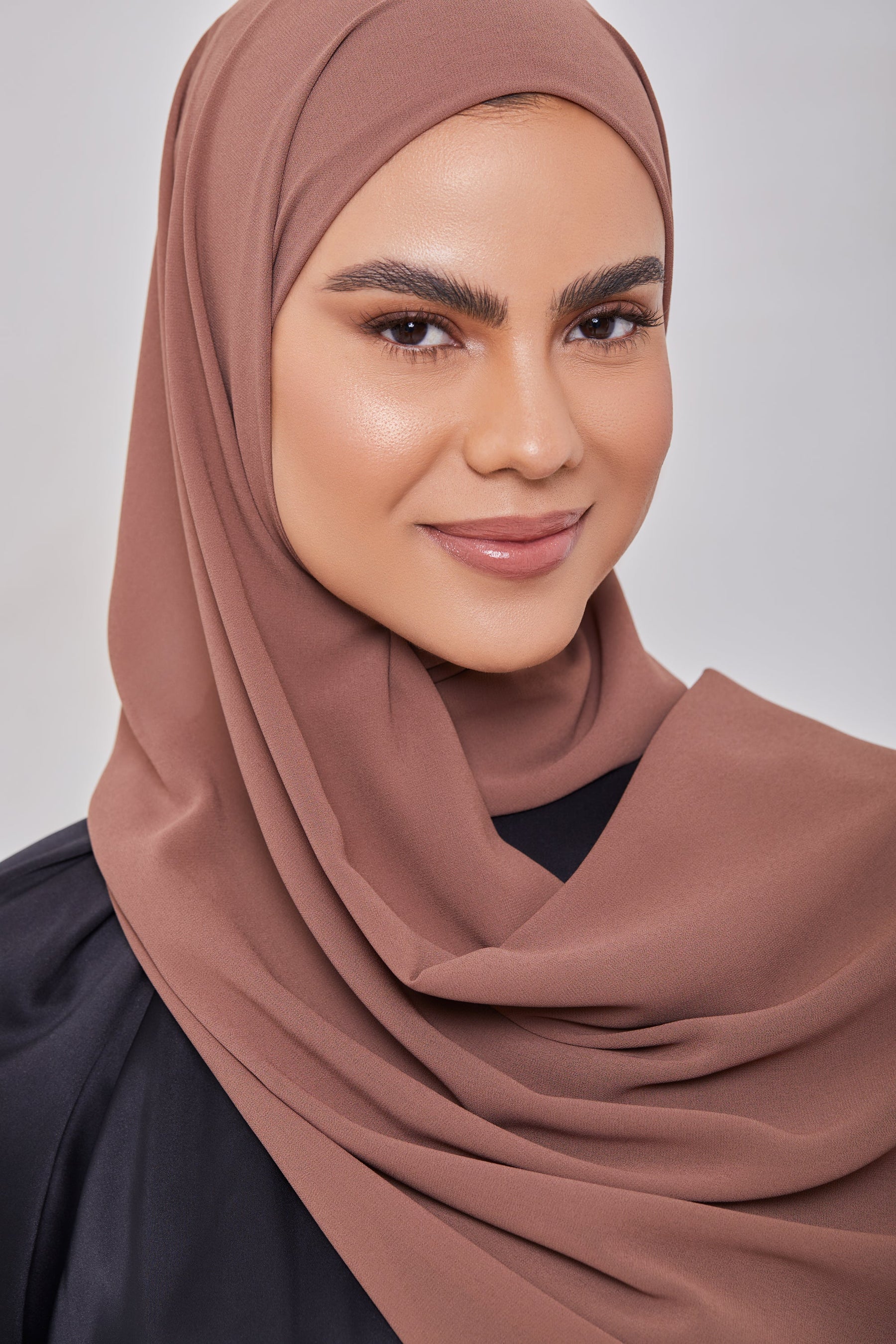 Essential Chiffon Hijab - Chocolate Creme Scarves & Shawls Veiled Collection 